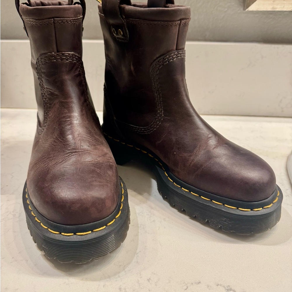 Dr. Martens Dark Brown Leather Combat Boots